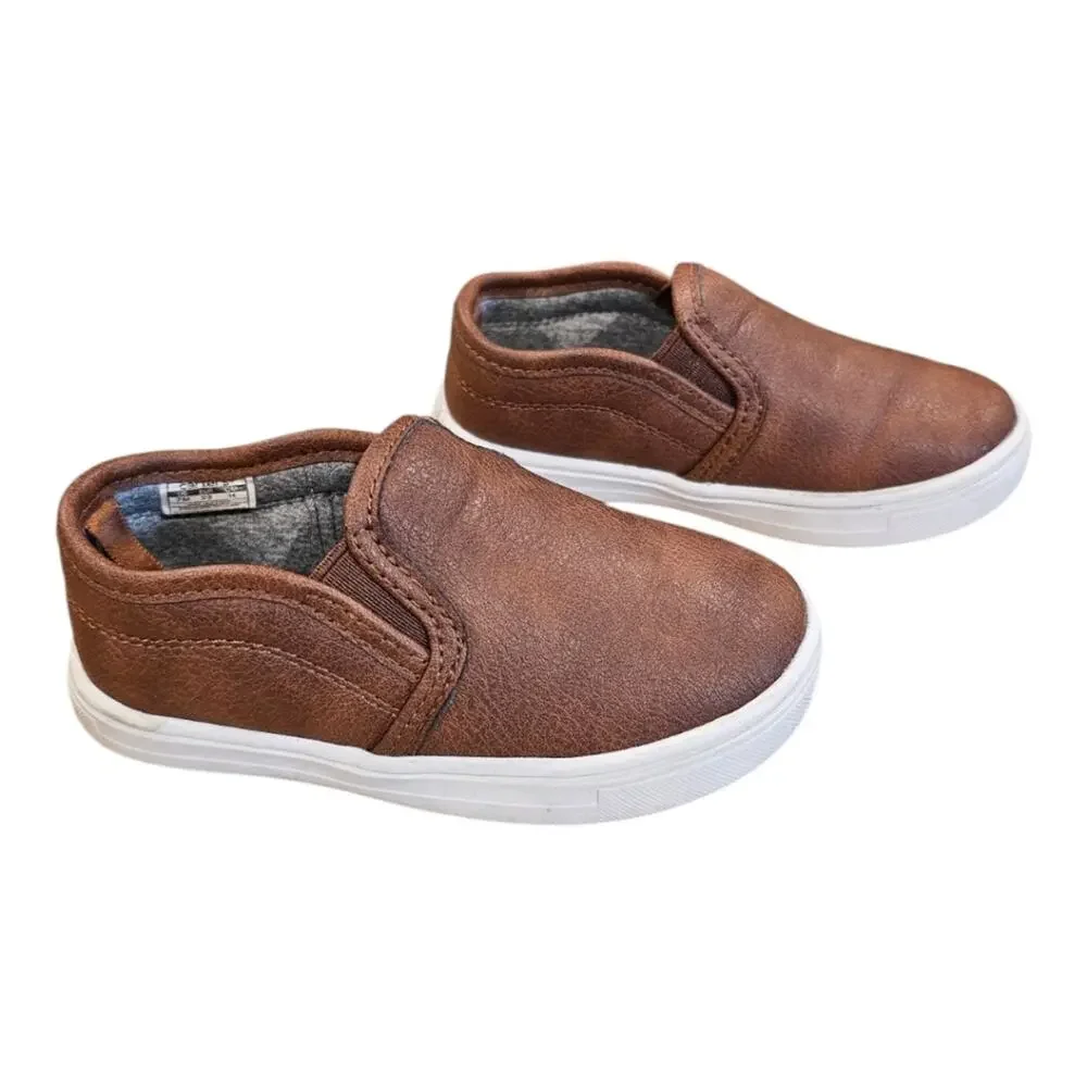 Carter's Simple Joys Faux Leather Slip On Boys Sneakers Toddler 7M